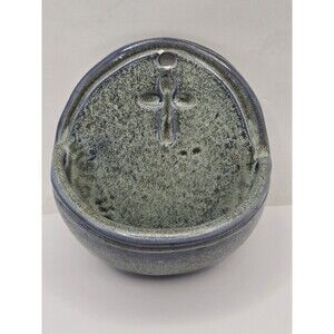 Vintage Holy Water Font Ceramic Wall Hanger Religious Symbols Marked 732